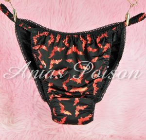 Spandex super stretch Foil Black Red Bats mens Sissy panties HALLOWEEN COLLECTION! S- XXL